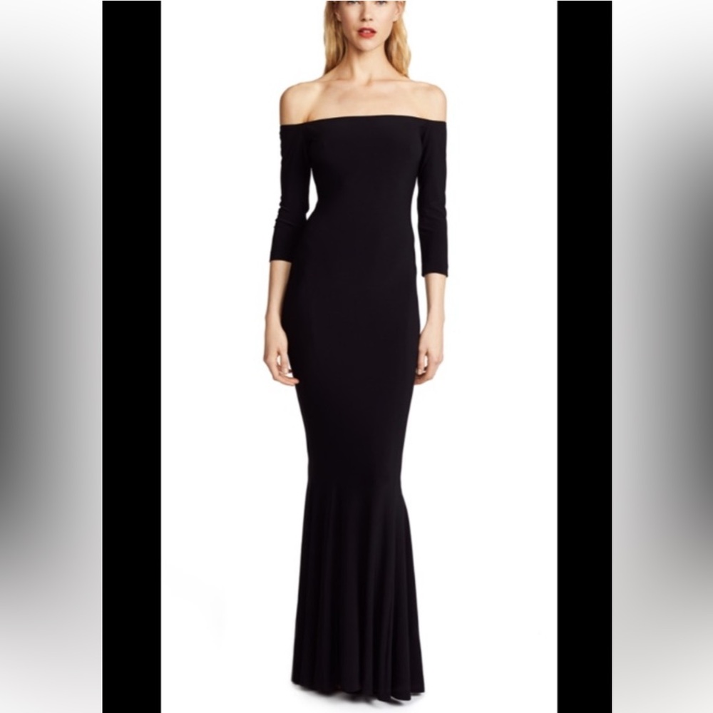 Norma Kamali Black Off-Shoulder Dress - Picture 1 of 6